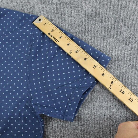 Bylt Polo Men Medium Drop Cut Lux Dotted Blue Wave Frost Performance Casual - Picture 10 of 10